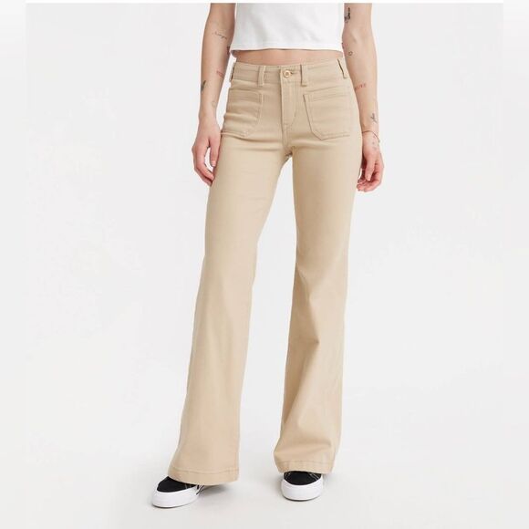 Levi’s Superlow Flare Jeans in tan NWT 31 - Picture 1 of 8